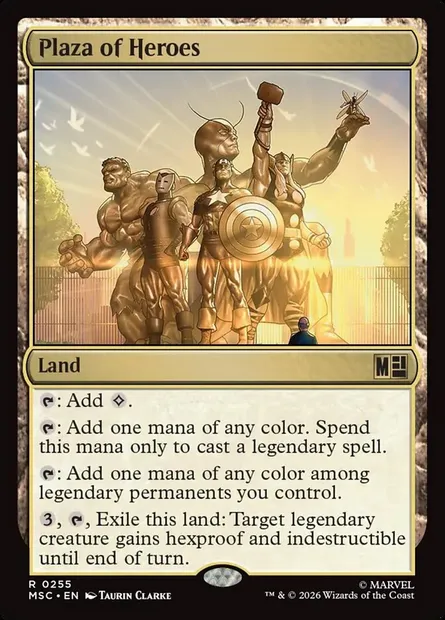 Plaza of Heroes, Magic card MSC 255 — Marvel Super Heroes Commander set