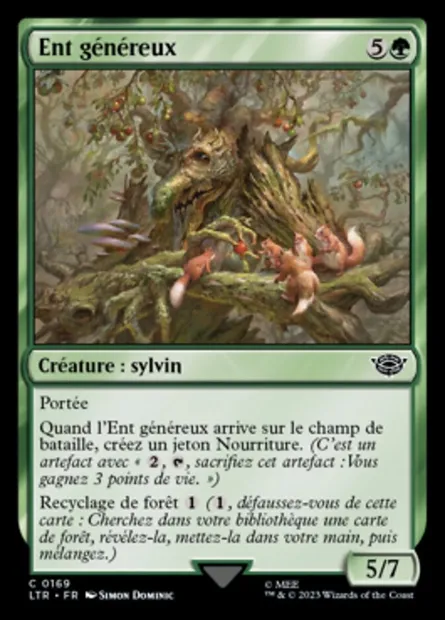 Ent généreux, carte Magic LTR 169 — extension Le Seigneur des Anneaux : chroniques de la Terre du Milieu
