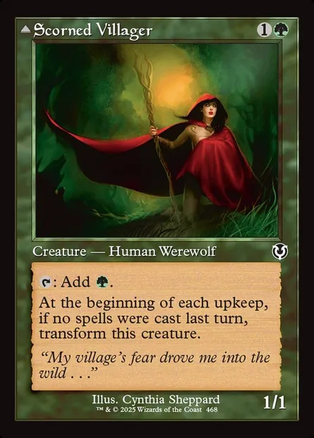 Scorned Villager // Moonscarred Werewolf, Magic card INR 468 — Innistrad Remastered set