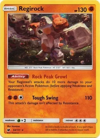 Regirock, carte Pokémon TDX 053-2 — extension Theme Deck & Blisters Exclusives