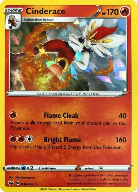Cinderace, Pokémon card TDX 036-2 — Theme Deck & Blisters Exclusives set