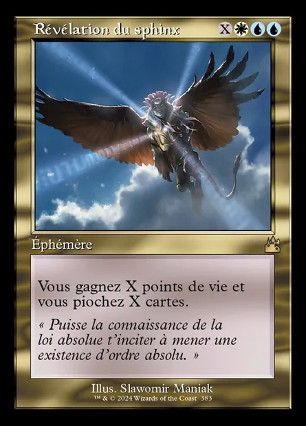 Révélation du sphinx, carte Magic RVR 383 — extension Ravnica Remastered