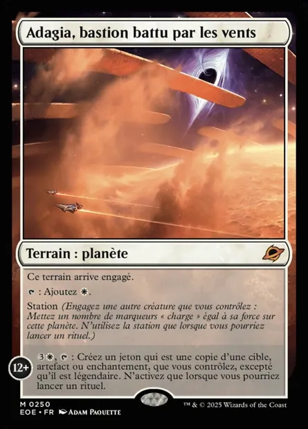 Adagia, bastion battu par les vents, carte Magic EOE 250 — extension Edge of Eternities