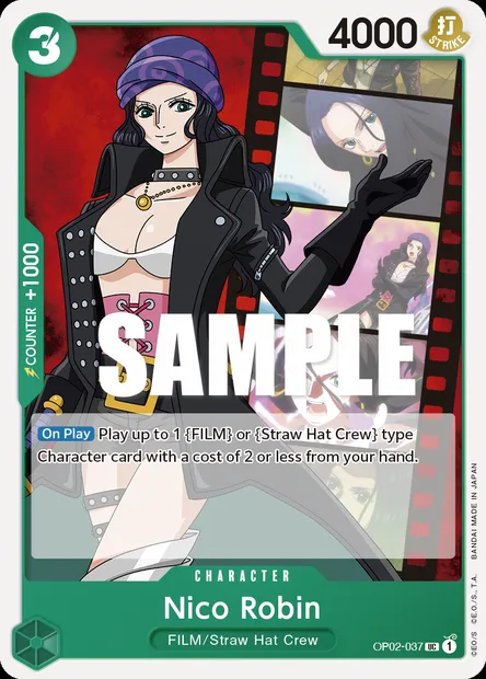 Nico Robin, One Piece card OP02-037 — PARAMOUNT WAR set