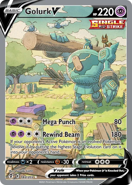 Golurk V, Pokémon card EVS 182 — Evolving Skies set