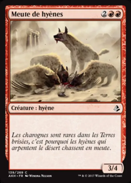 Meute de hyènes, carte Magic AKH 139 — extension Amonkhet