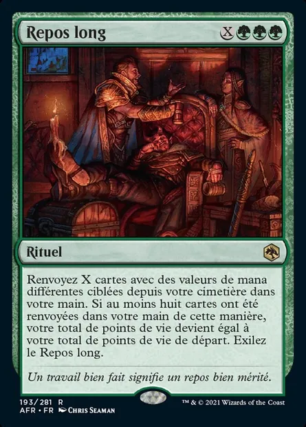 Repos long, carte Magic AFR 193 — extension Forgotten Realms: Aventures dans les Royaumes Oubliés