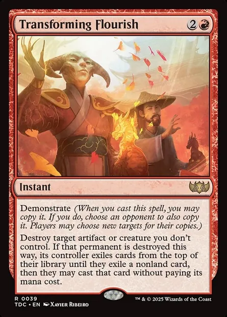 Transforming Flourish, Magic card TDC 39 — Tarkir: Dragonstorm Commander set