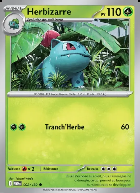 Herbizarre, carte Pokémon MEG 002 — extension Méga-Évolution