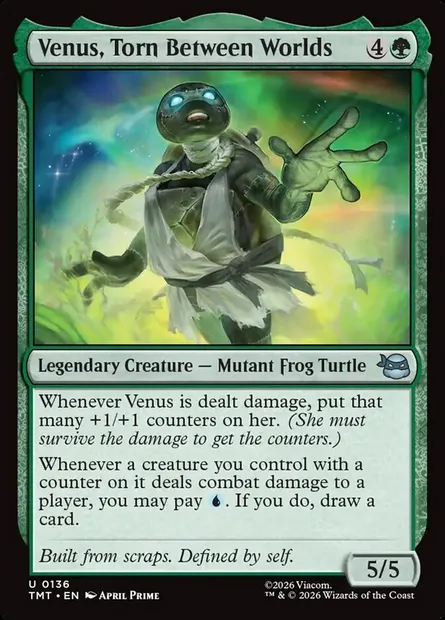 Venus, Torn Between Worlds, Magic card TMT 136 — Teenage Mutant Ninja Turtles set