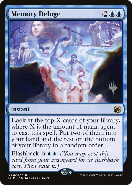Memory Deluge, Magic card PMID 62p — Innistrad: Midnight Hunt Promos set