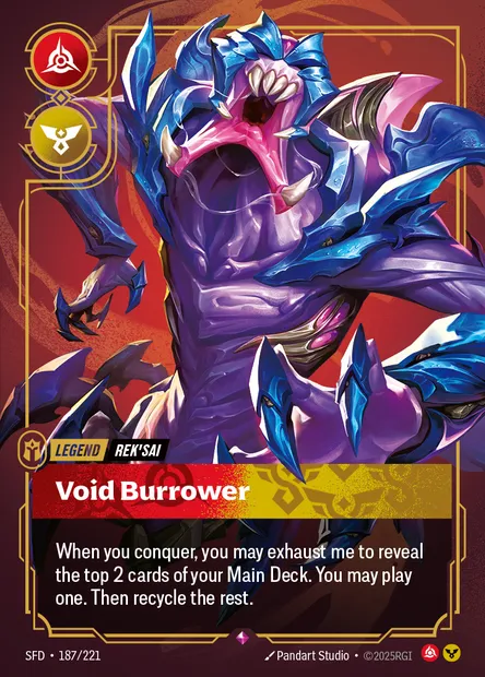 Void Burrower, Riftbound card SFD 187 — Spiritforged set