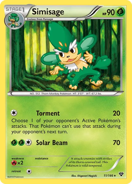 Simisage, Pokémon card XY 11 — XY set