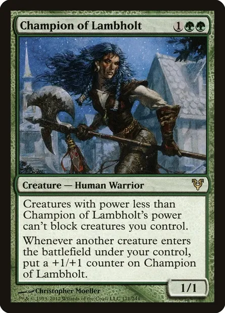 Champion of Lambholt, Magic card AVR 171 — Avacyn Restored set