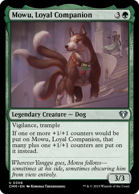 Mowu, compagnon loyal, carte Magic CMM 306 — extension Commander Masters