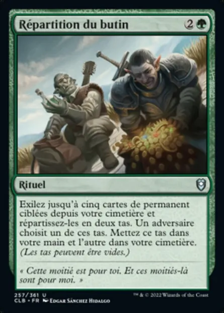 Répartition du butin, carte Magic CLB 257 — extension Commander Légendes : la bataille de la Porte de Baldur