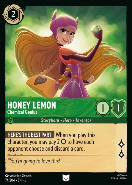 Honey Lemon - Chemical Genius, Disney Lorcana card CH6-074 — Azurite Sea set
