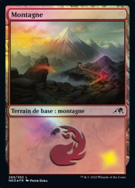 Montagne, carte Magic NEO 289 — extension Kamigawa: La Dynastie Néon
