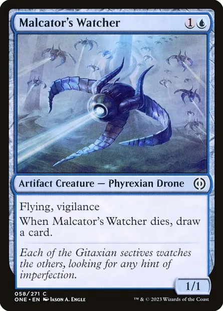 Malcator's Watcher, Magic card ONE 58 — Phyrexia: All Will Be One set