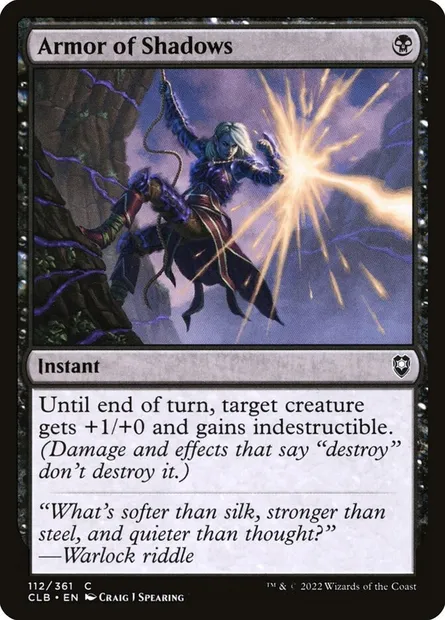 Armor of Shadows, Magic card CLB 112 — Commander Legends: Battle for Baldur's Gate set