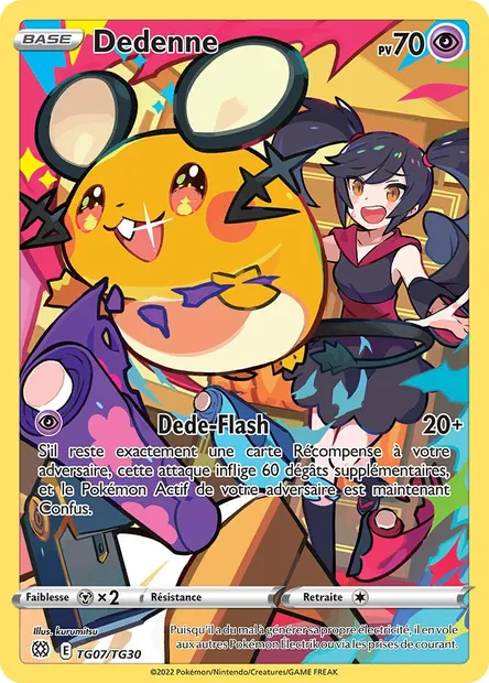 Dedenne, carte Pokémon BRS TG07 — extension Stars Étincelantes