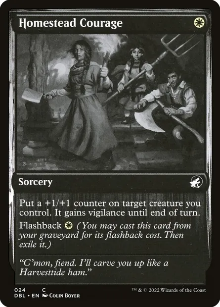 Courage à la ferme, carte Magic DBL 24 — extension Innistrad : Double Programme
