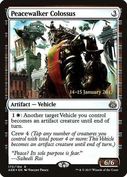 Peacewalker Colossus, Magic card PAER 170s — Aether Revolt Promos set