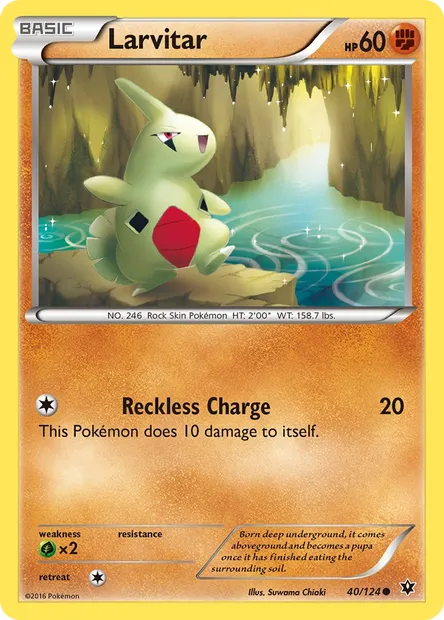 Larvitar, Pokémon card FCO 40 — Fates Collide set
