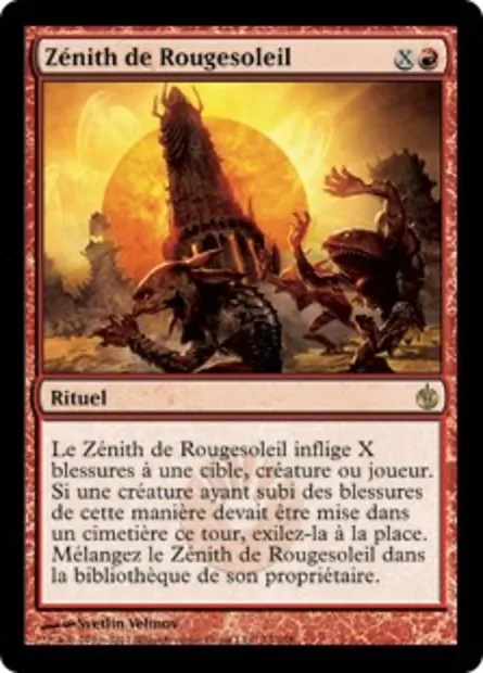 Zénith de Rougesoleil, carte Magic MBS 74 — extension Mirrodin assiégé