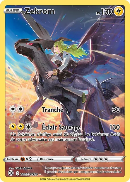 Zekrom, carte Pokémon BRS TG05 — extension Stars Étincelantes