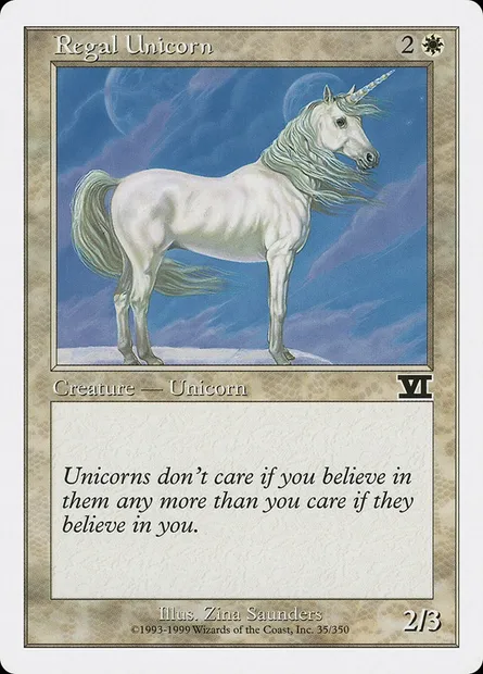 Regal Unicorn, Magic card 6ED 35 — Classic Sixth Edition set
