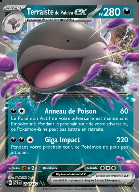 Terraiste de Paldea-ex, carte Pokémon JTG 094 — extension Aventures Ensemble