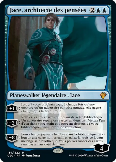 Jace, architecte des pensées, carte Magic C20 114 — extension Commander 2020