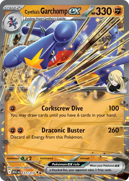 Cynthia's Garchomp ex, Pokémon card ASC 111 — Ascended Heroes set