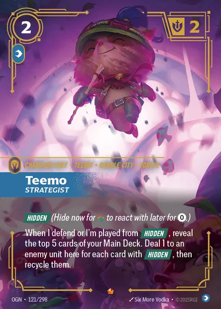 Teemo, carte Riftbound OGN 121 — extension Origins