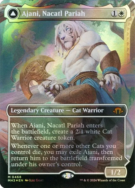 Ajani, paria nacatl // Ajani, vengeur nacatl, carte Magic MH3 468 — extension Modern Horizons 3