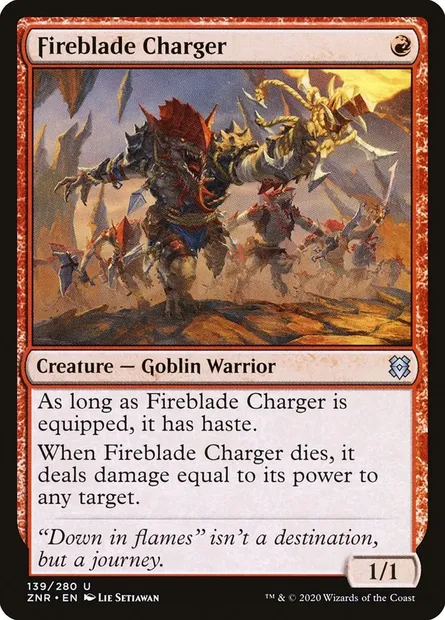 Fireblade Charger, Magic card ZNR 139 — Zendikar Rising set