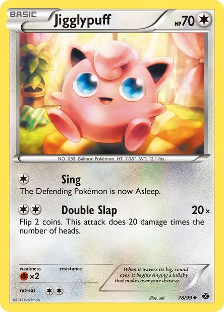 Jigglypuff, Pokémon card NXD 78 — Next Destinies set
