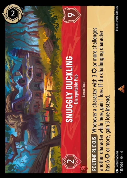 Snuggly Duckling - Disreputable Pub, Disney Lorcana card CH4-135 — Ursula's Return set