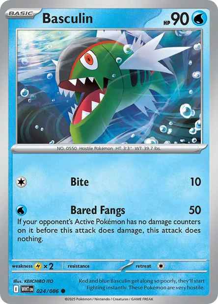 Basculin, Pokémon card WHT 024 — White Flare set