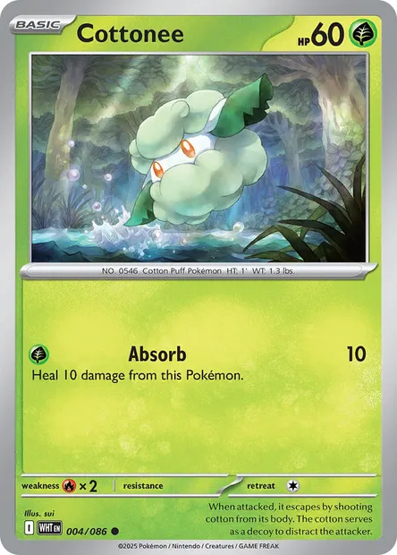 Cottonee, Pokémon card WHT 004 — White Flare set