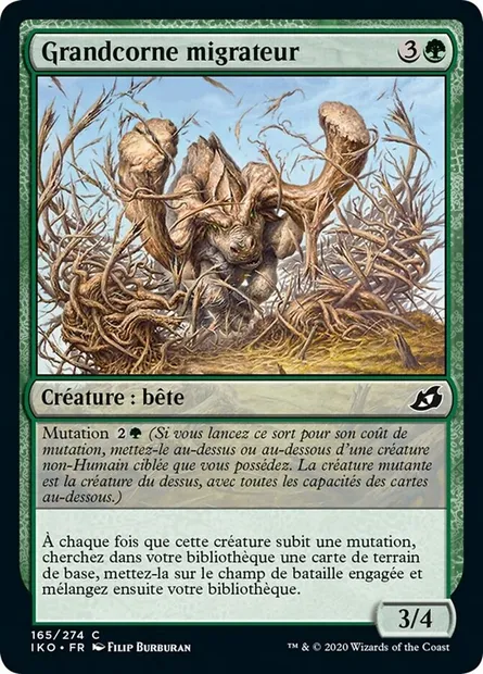 Grandcorne migrateur, carte Magic IKO 165 — extension Ikoria: Lair of Behemoths