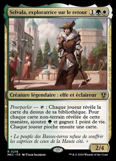 Selvala, exploratrice sur le retour, carte Magic MKC 218 — extension Murders at Karlov Manor Commander