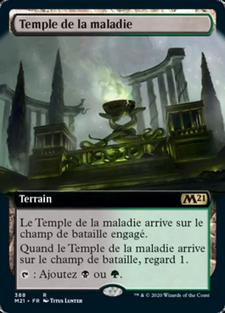 Temple de la maladie, carte Magic M21 388 — extension Core Set 2021