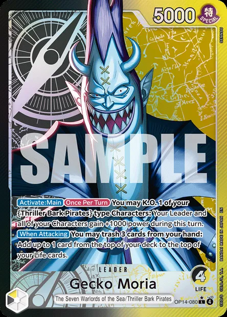 Gecko Moria, One Piece card OP14-080 — THE AZURE SEA’S SEVEN set