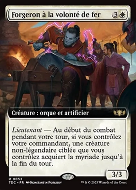 Forgeron à la volonté de fer, carte Magic TDC 53 — extension Tarkir: Dragonstorm Commander