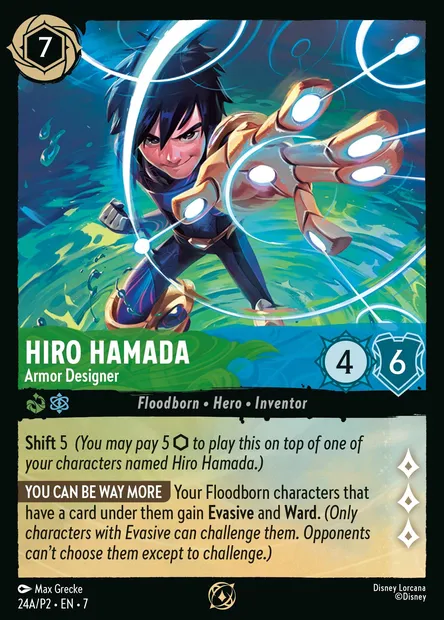 Hiro Hamada - Armor Designer, Disney Lorcana card P2-024a — P2 set
