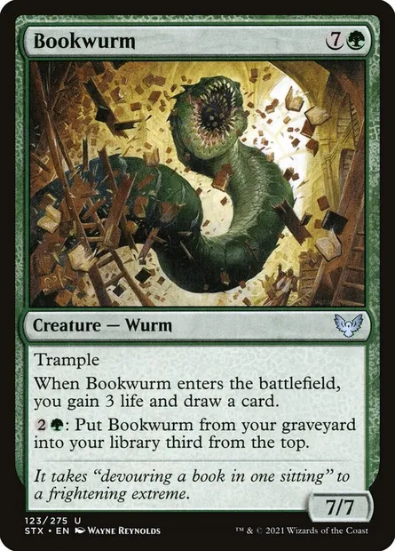 Bookwurm, Magic card STX 123 — Strixhaven: School of Mages set