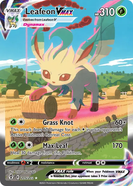 Leafeon VMAX, Pokémon card EVS 205 — Evolving Skies set