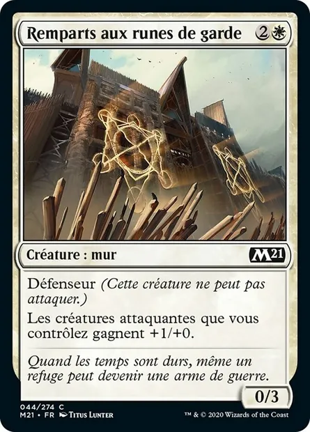 Remparts aux runes de garde, carte Magic M21 44 — extension Core Set 2021